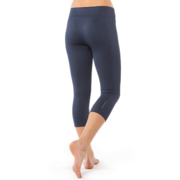 Brooks PureProject Seamless Running Cropped Tights Navy Blue Small - Picture 1 of 10